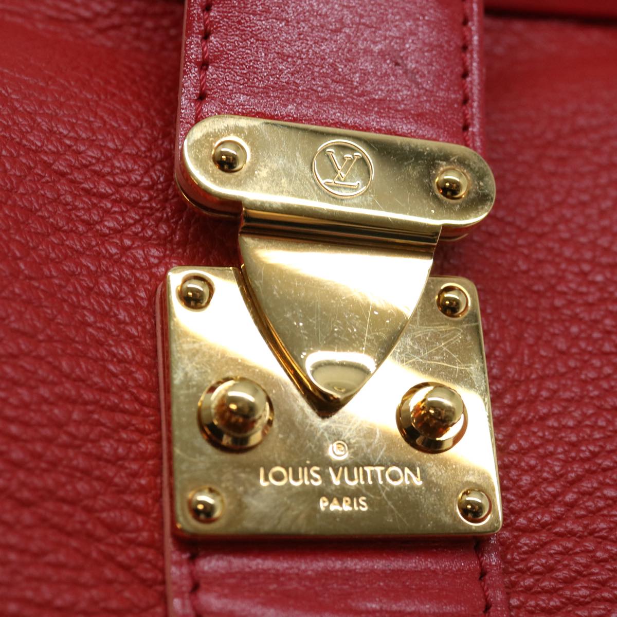 LOUIS VUITTON Suhari Angenu PM Hand Bag Leather Geranium M91843 LV 71249