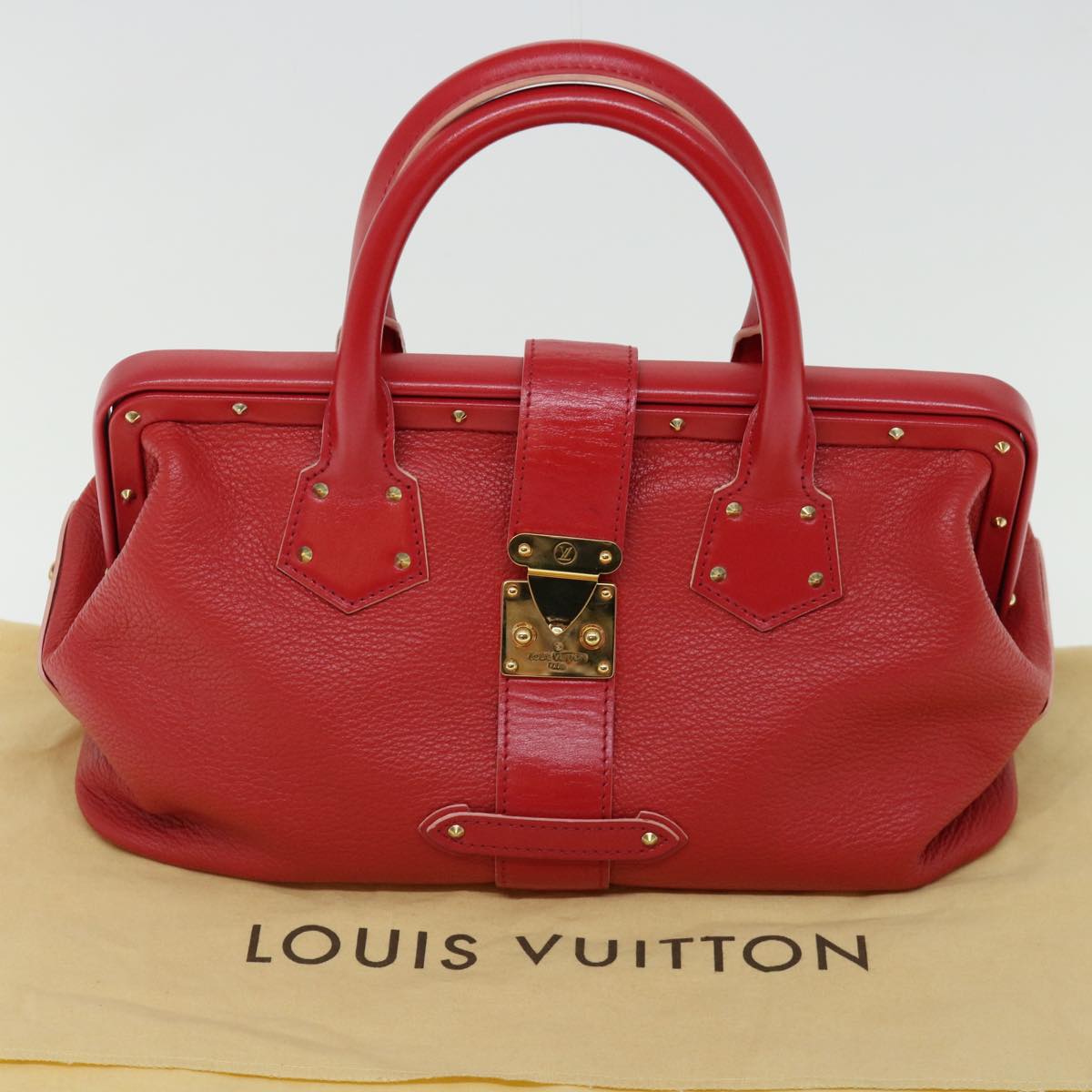 LOUIS VUITTON Suhari Angenu PM Hand Bag Leather Geranium M91843 LV 71249