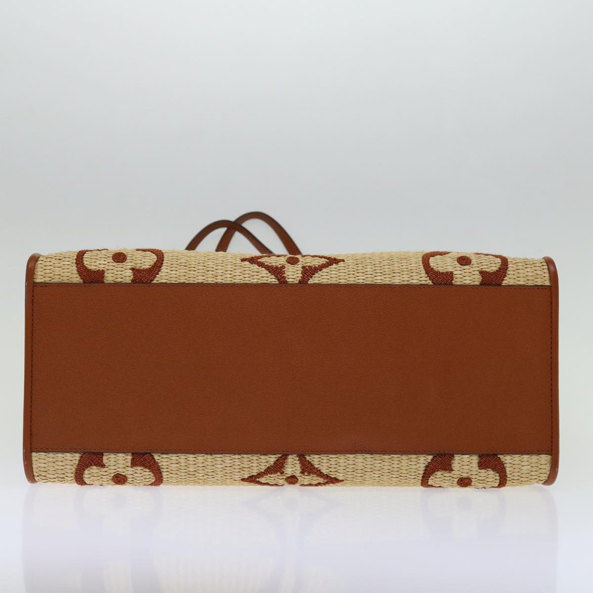 LOUIS VUITTON Monogram Raffia On The Go GM Tote Bag Beige M57644 LV 71272SA
