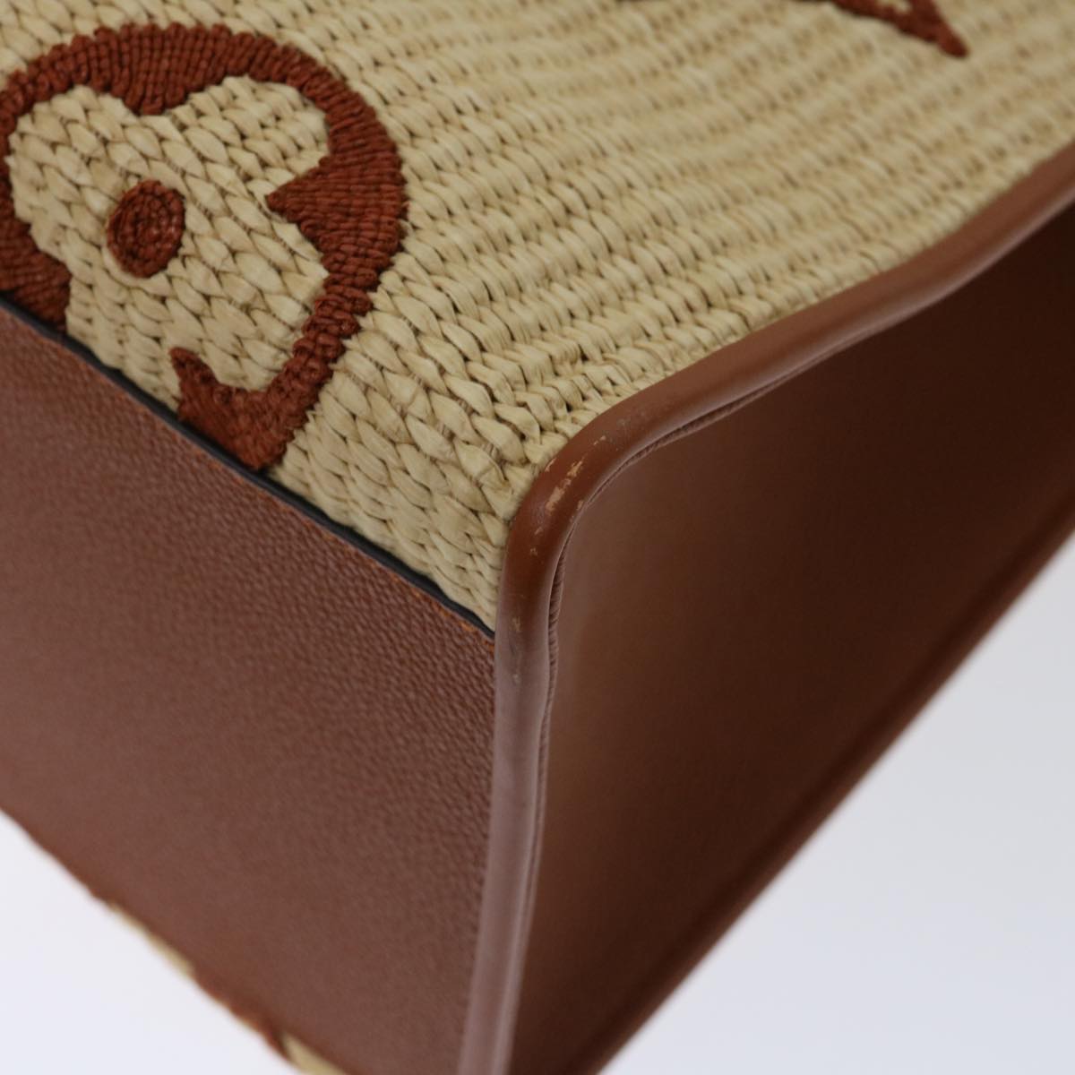 LOUIS VUITTON Monogram Raffia On The Go GM Tote Bag Beige M57644 LV 71272SA