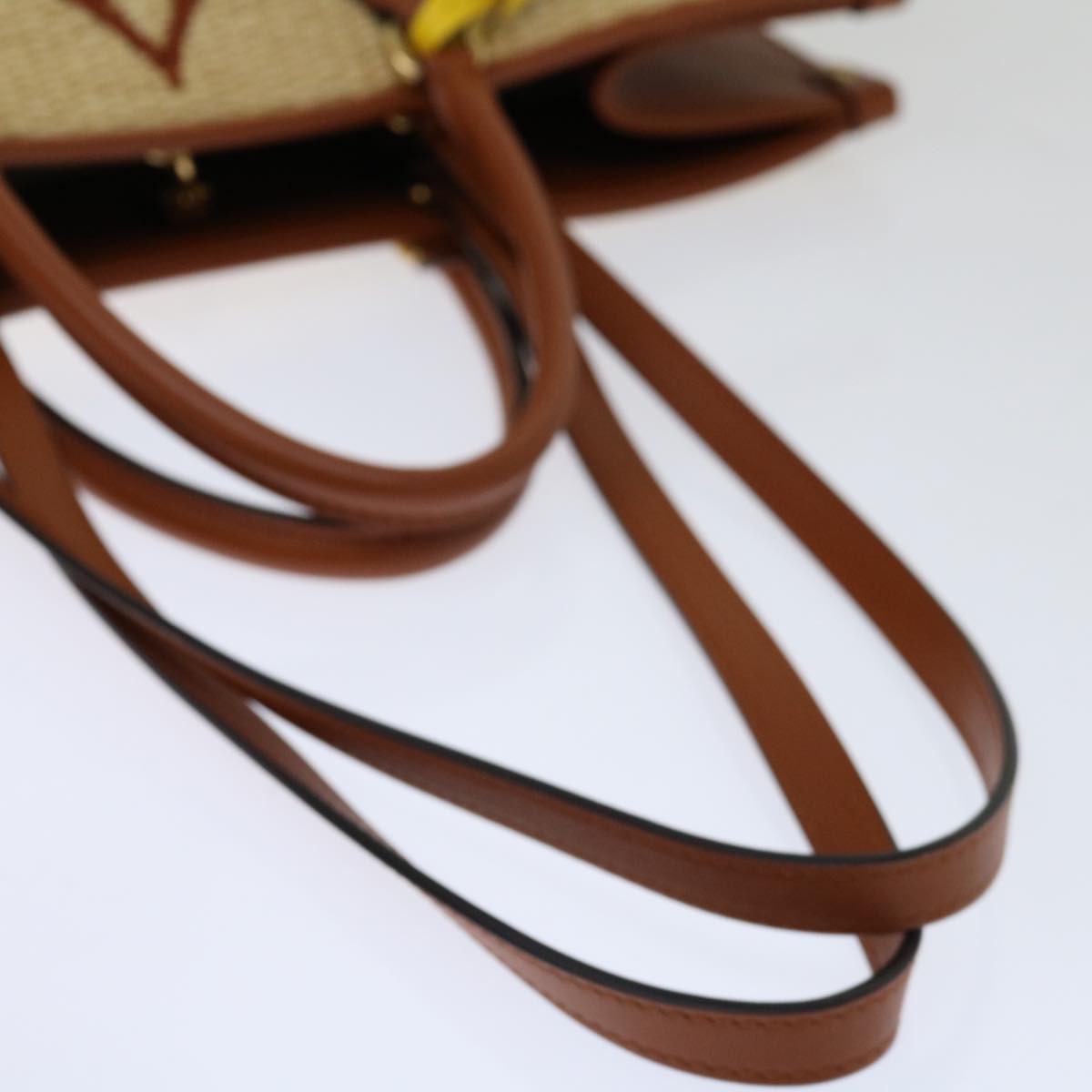 LOUIS VUITTON Monogram Raffia On The Go GM Tote Bag Beige M57644 LV 71272SA