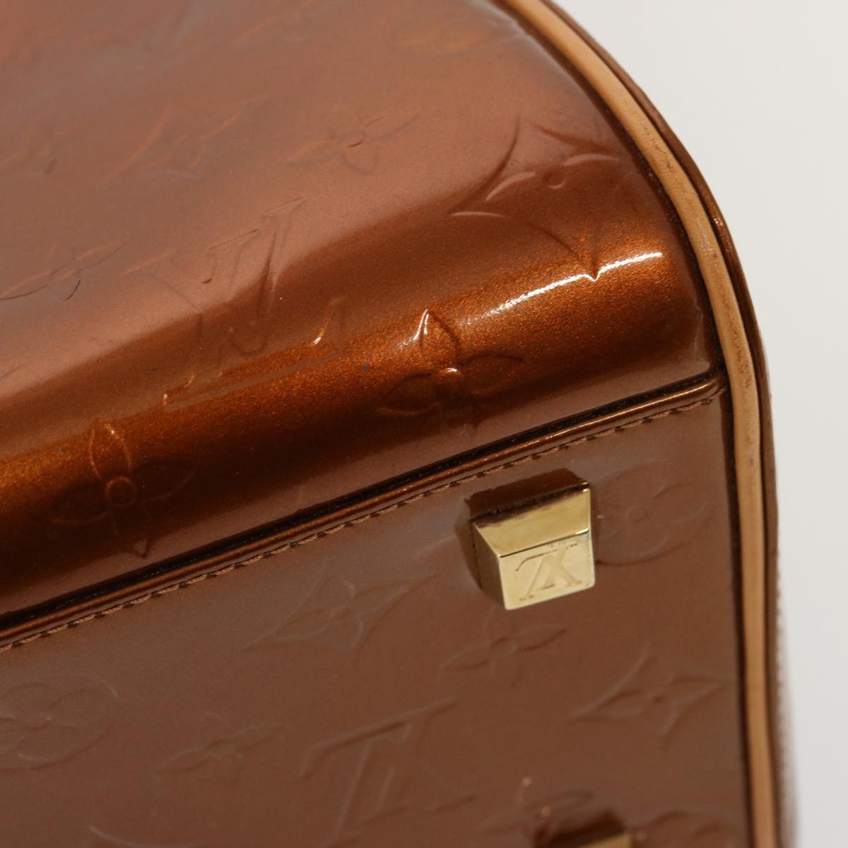 LOUIS VUITTON Monogram Vernis Tompkins Square Hand Bag Bronze M91103 71279