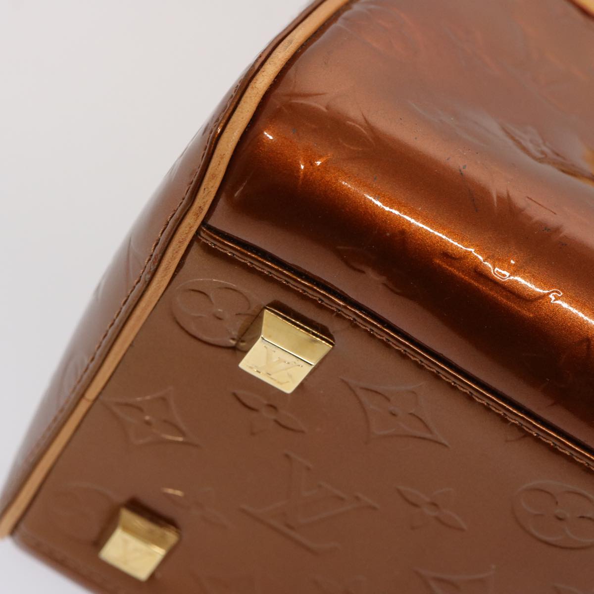 LOUIS VUITTON Monogram Vernis Tompkins Square Hand Bag Bronze M91103 71279