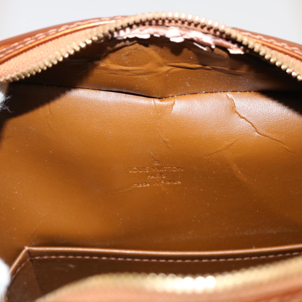 LOUIS VUITTON Monogram Vernis Tompkins Square Hand Bag Bronze M91103 71279