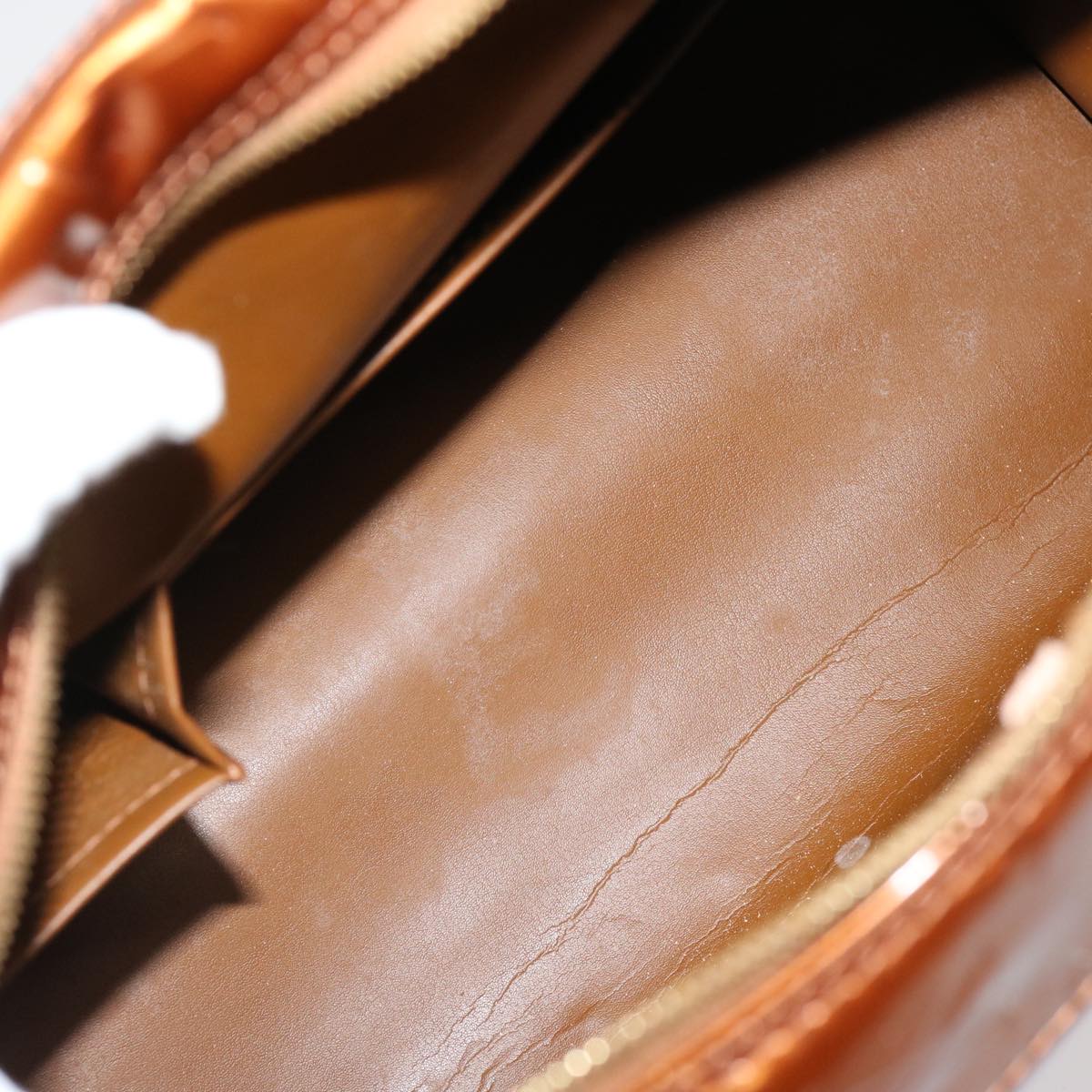 LOUIS VUITTON Monogram Vernis Tompkins Square Hand Bag Bronze M91103 71279