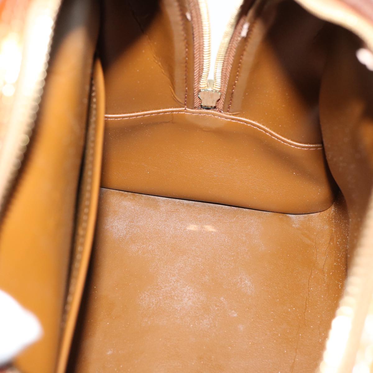 LOUIS VUITTON Monogram Vernis Tompkins Square Hand Bag Bronze M91103 71279