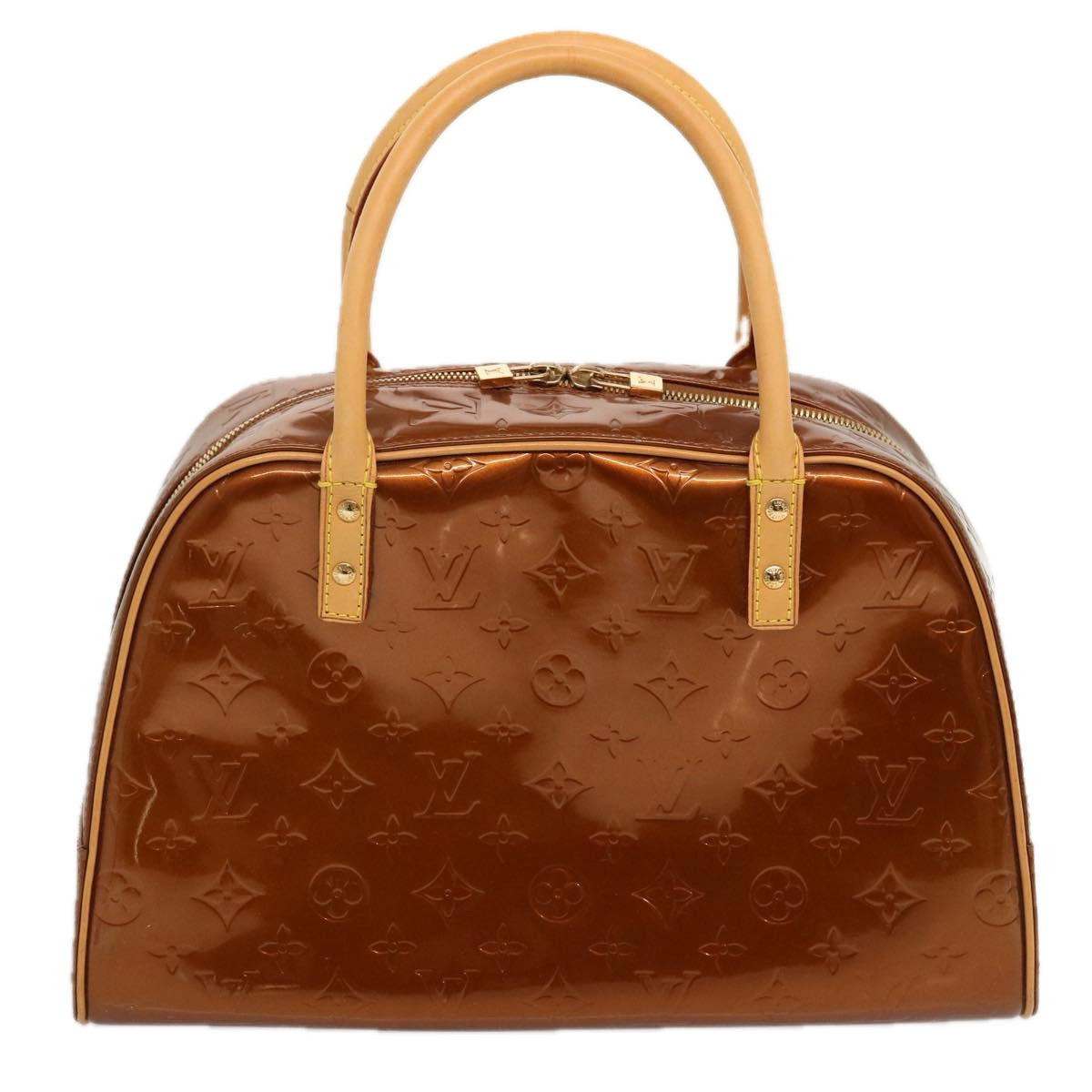 LOUIS VUITTON Monogram Vernis Tompkins Square Hand Bag Bronze M91103 71279