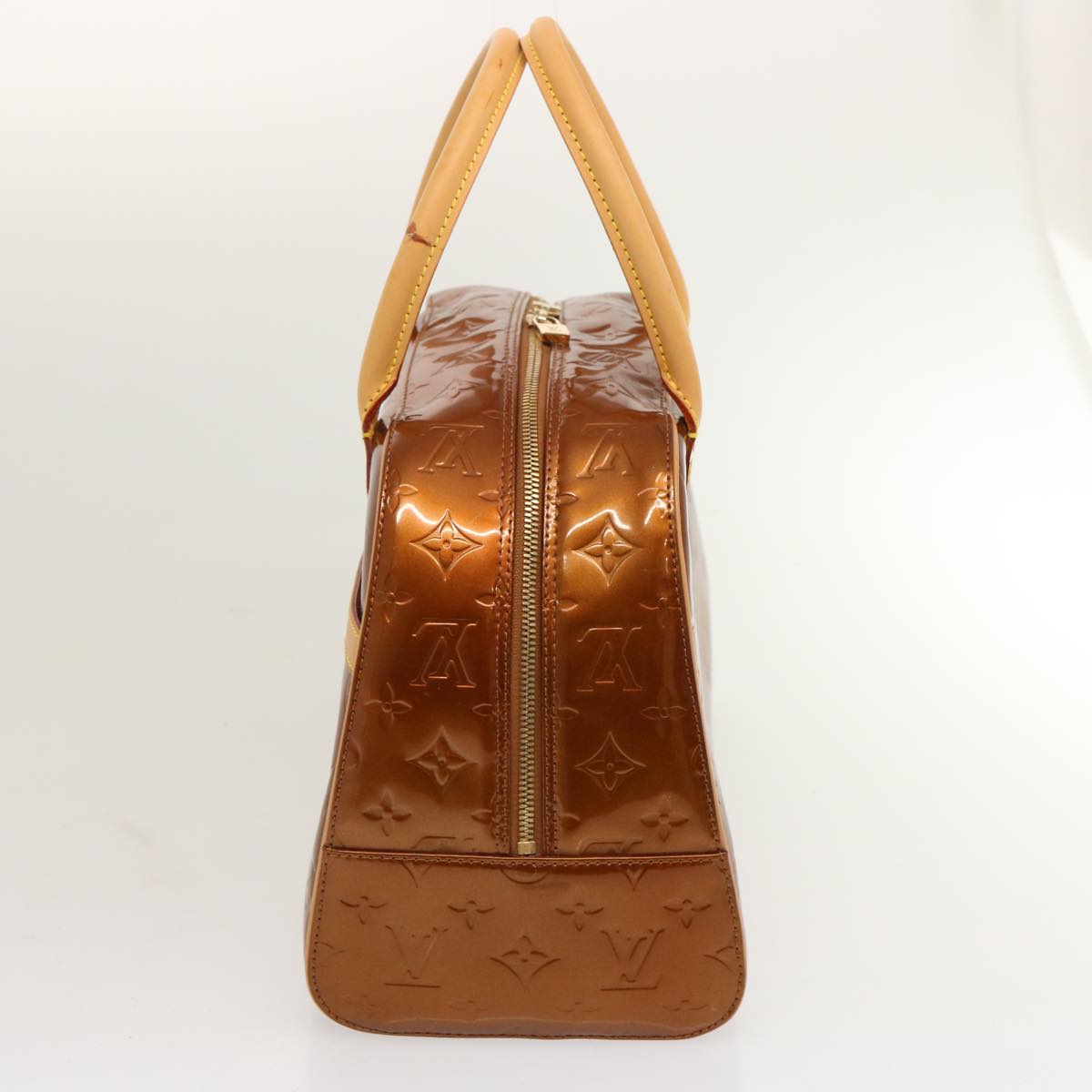 LOUIS VUITTON Monogram Vernis Tompkins Square Hand Bag Bronze M91103 71279