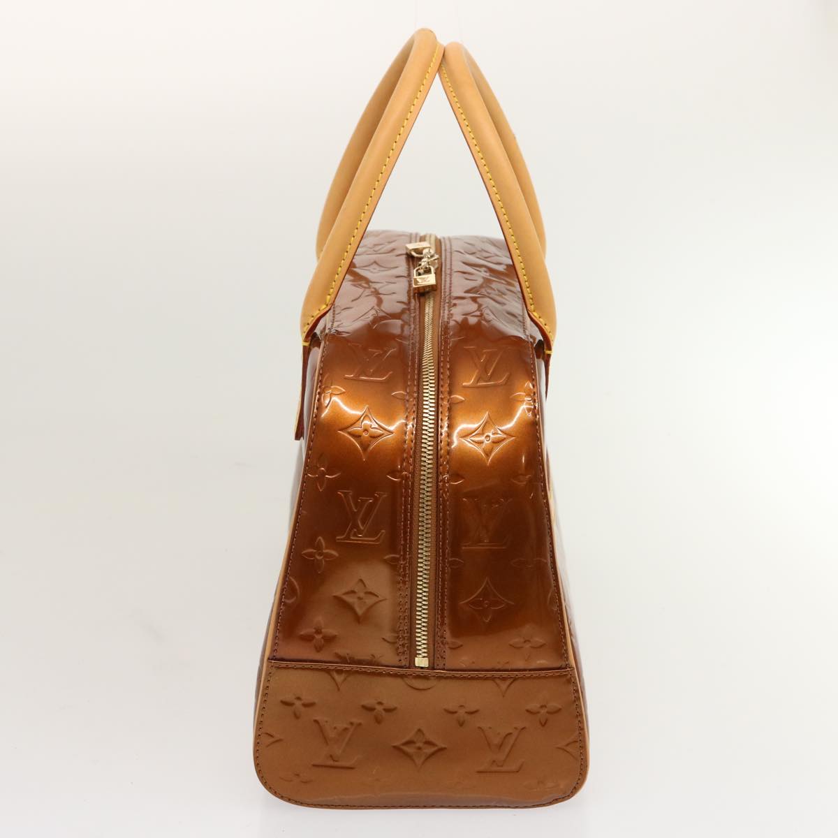 LOUIS VUITTON Monogram Vernis Tompkins Square Hand Bag Bronze M91103 71279