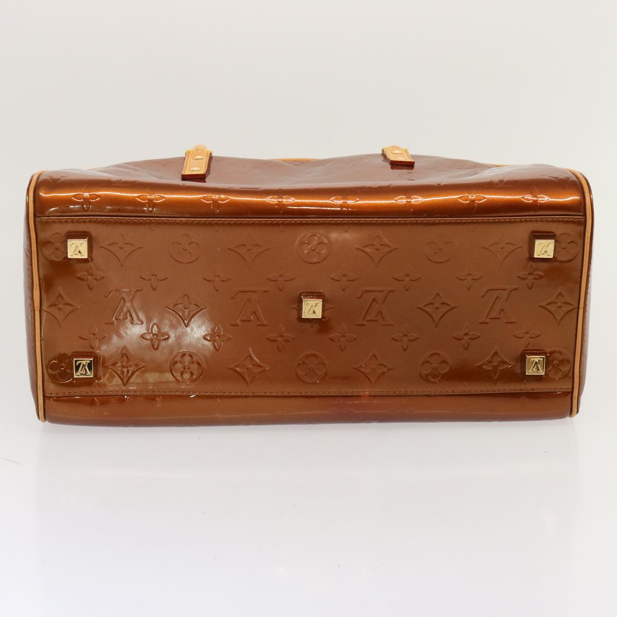 LOUIS VUITTON Monogram Vernis Tompkins Square Hand Bag Bronze M91103 71279
