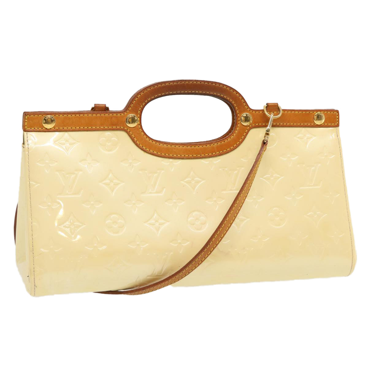 LOUIS VUITTON Monogram Vernis Roxbury Drive Hand Bag Perle M91374 LV 71280