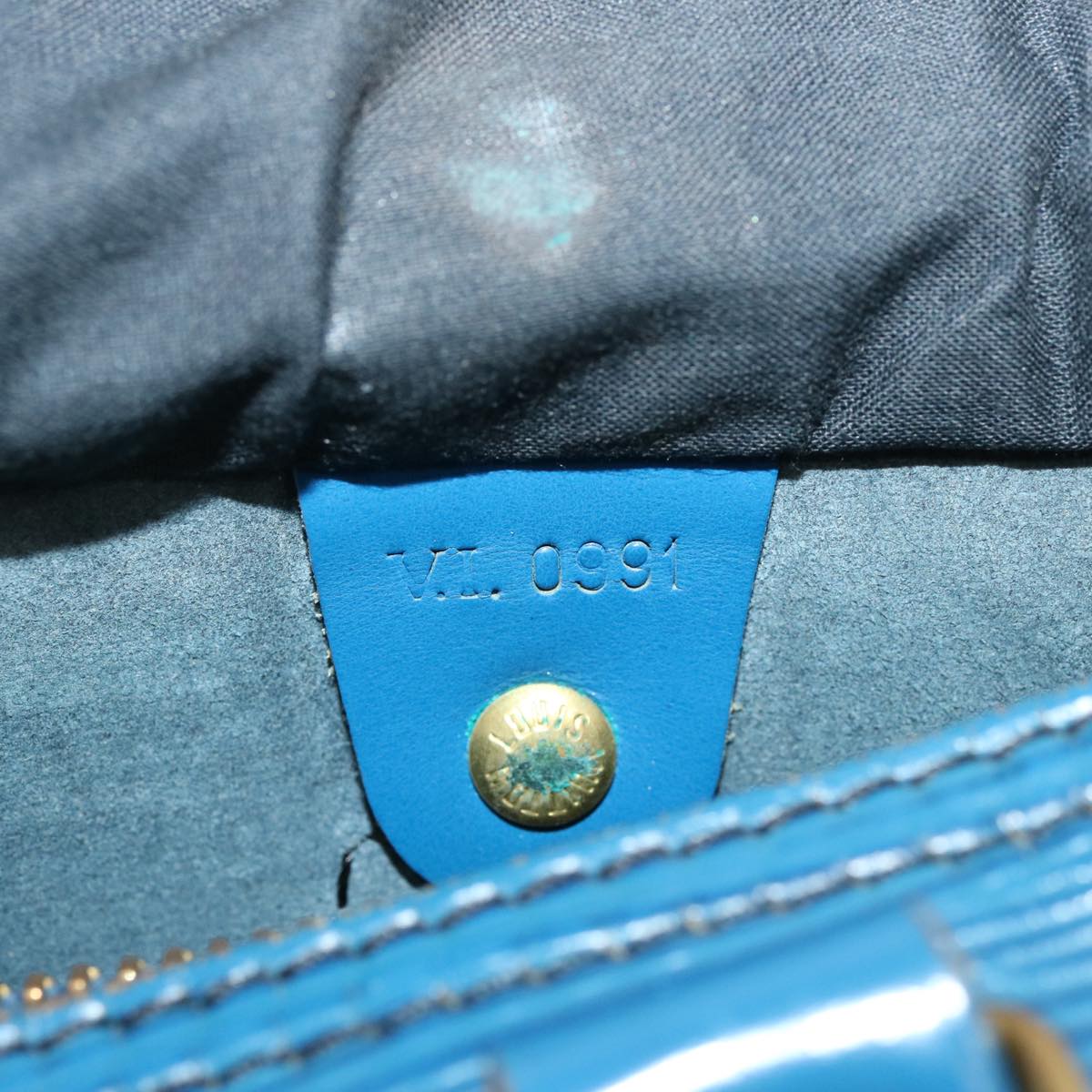 LOUIS VUITTON Epi Speedy 25 Hand Bag Toledo Blue M43015 LV 71281