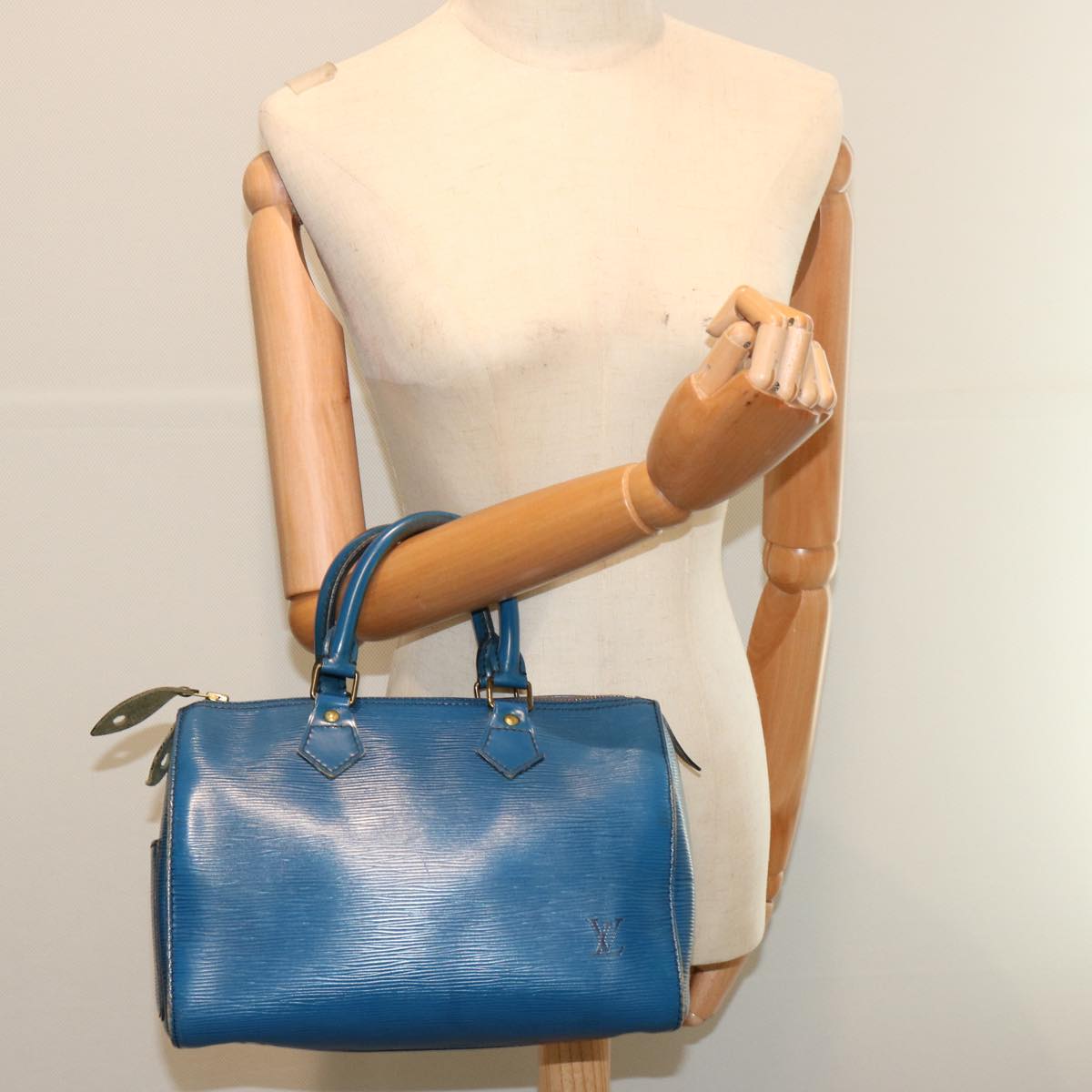 LOUIS VUITTON Epi Speedy 25 Hand Bag Toledo Blue M43015 LV 71281