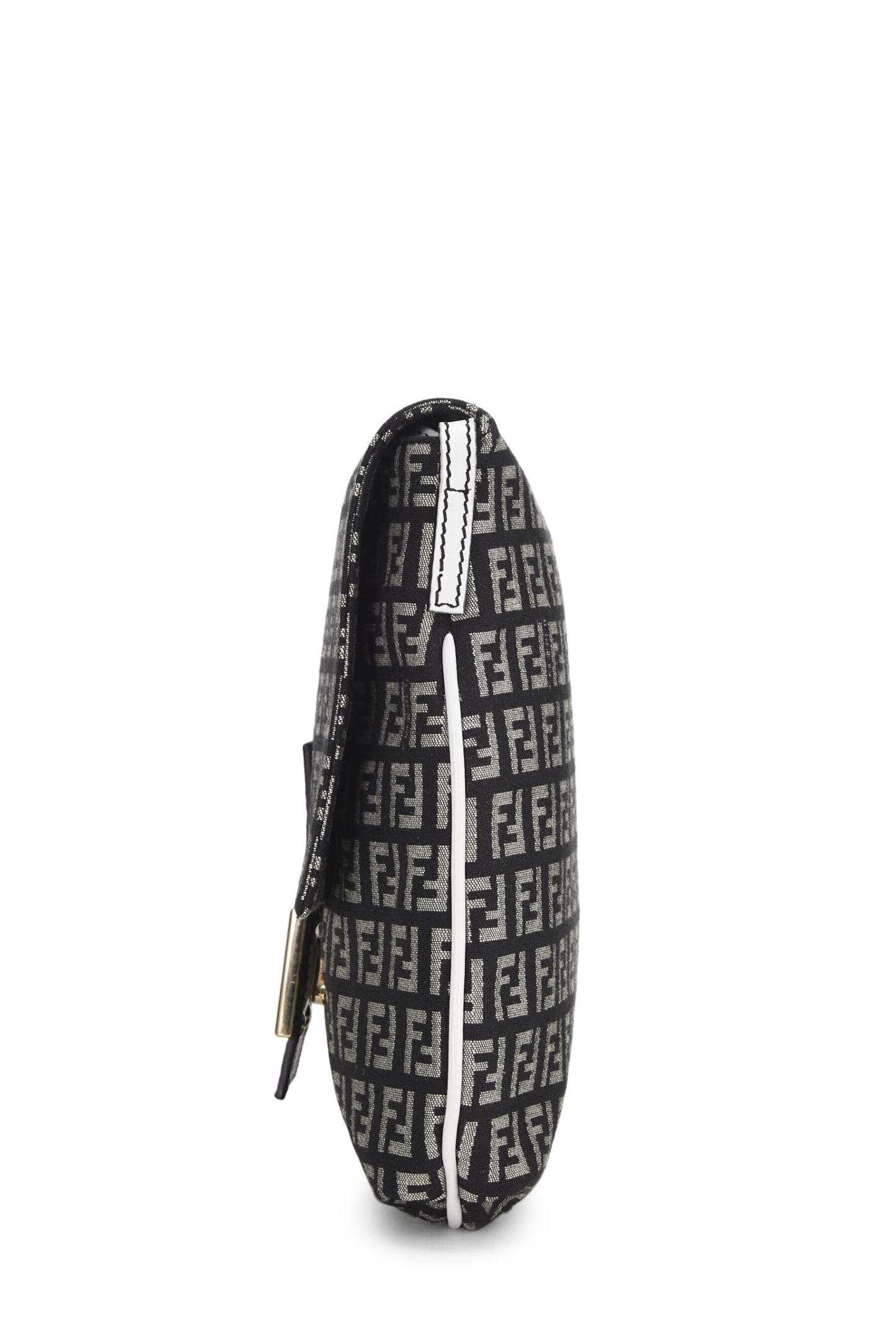 Fendi,  Navy Zucchino Canvas Tube Messenger, White