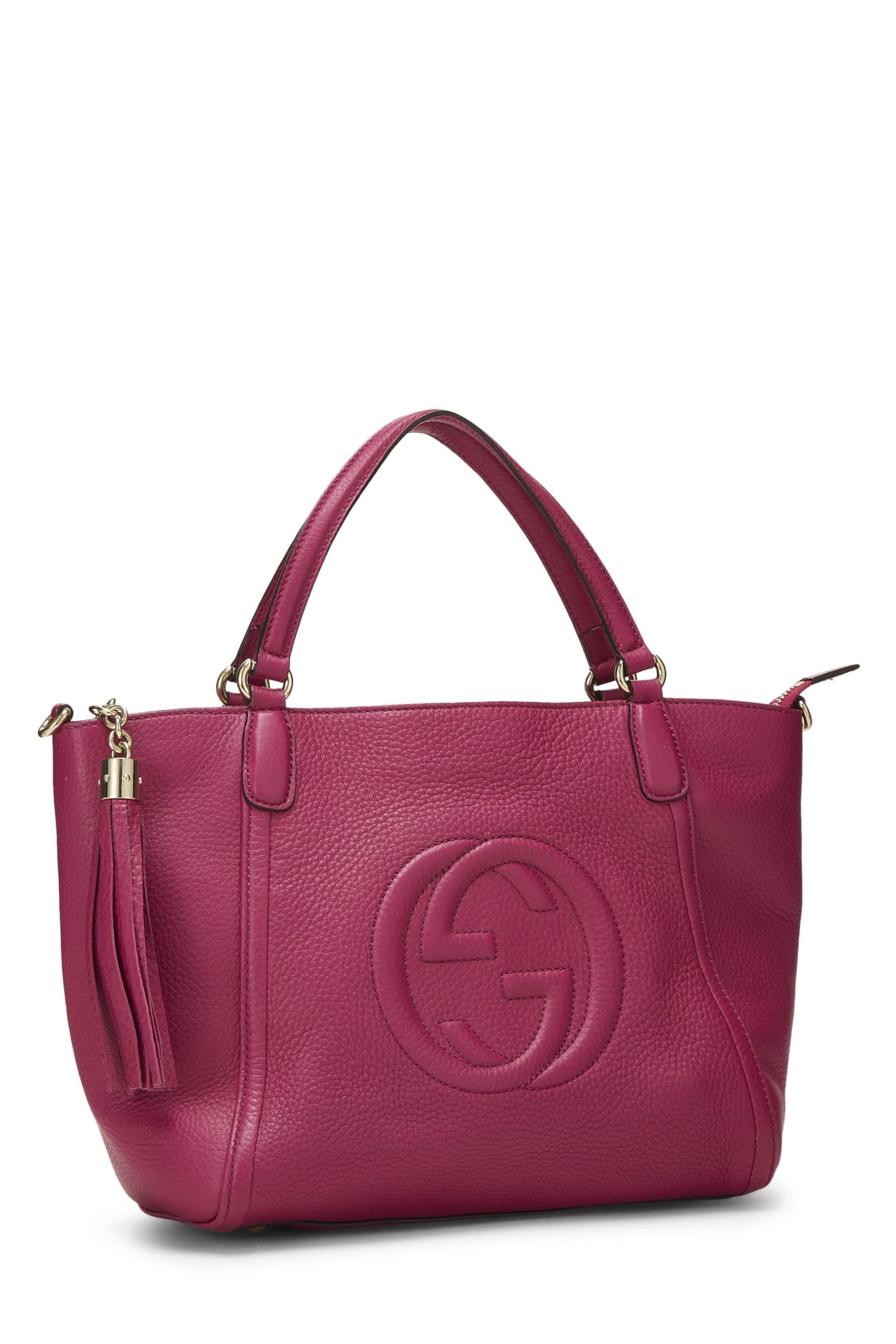 Gucci,  Purple Grained Leather Soho Top Handle Bag, Purple