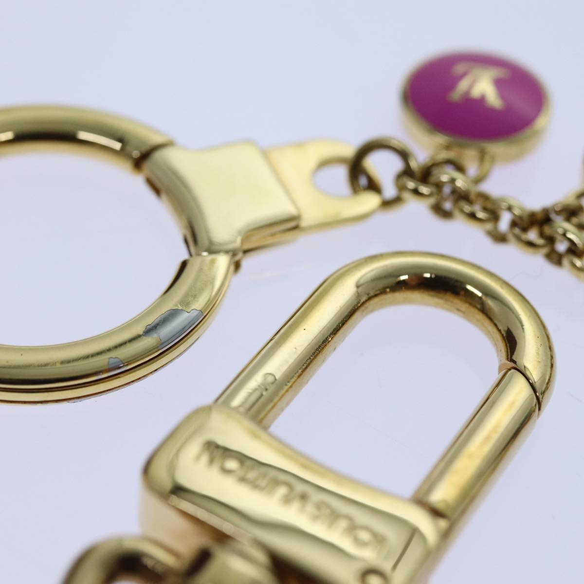 LOUIS VUITTON Monogram Porte Cles Chainne Pastilles Charm Gold M66172 71343