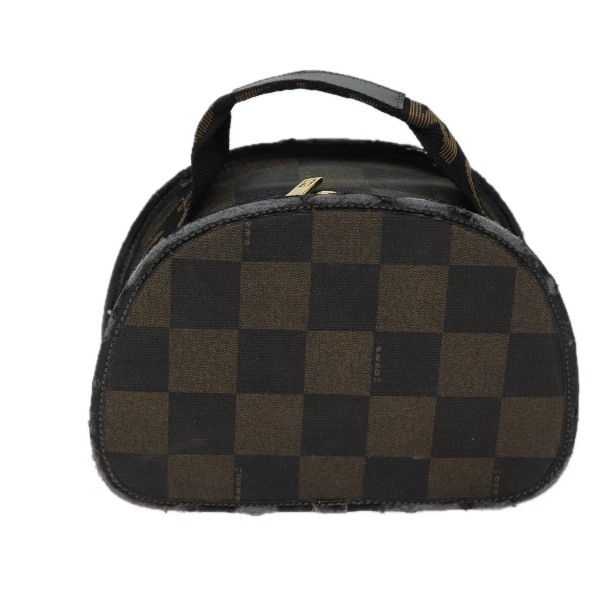 FENDI Pecan Canvas Hand Bag Brown Black 71355