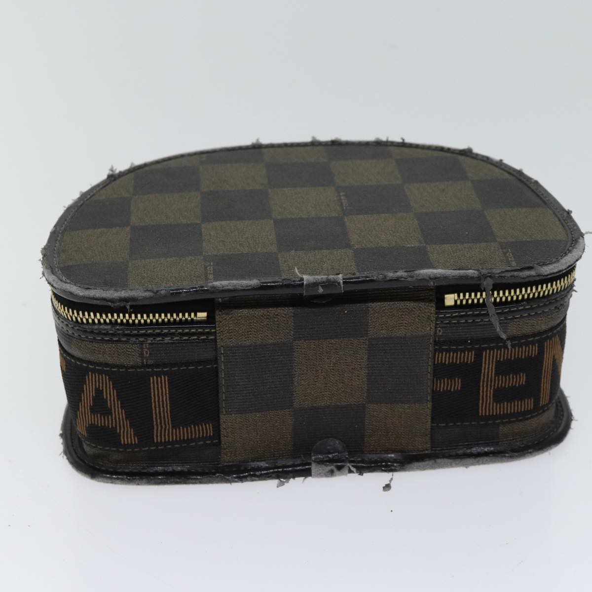 FENDI Pecan Canvas Hand Bag Brown Black 71355