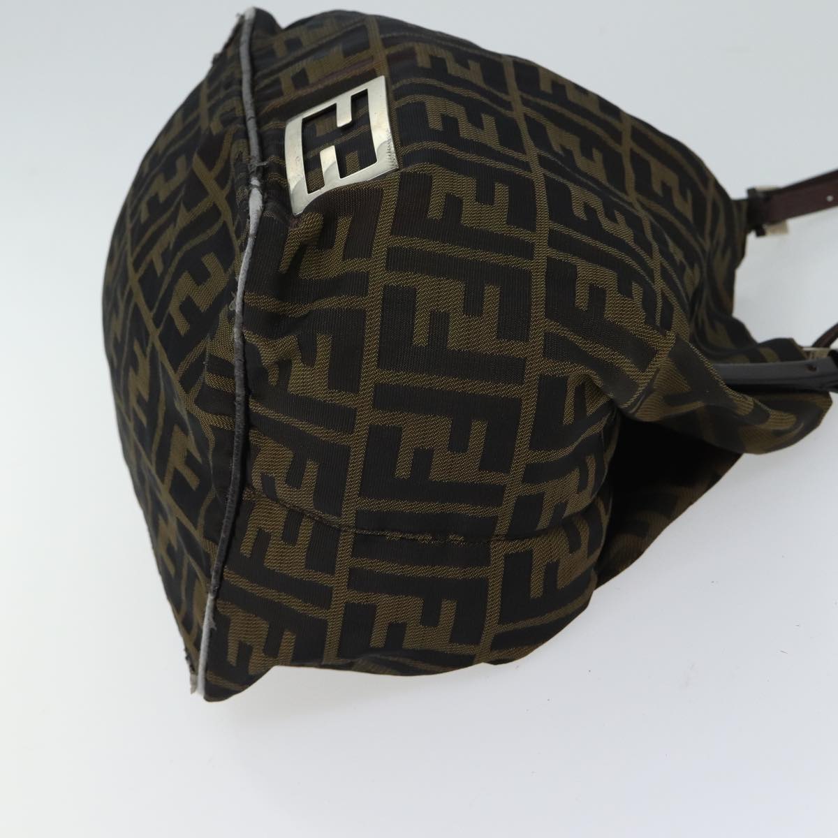 FENDI Zucca Canvas Hand Bag Brown Black 71356