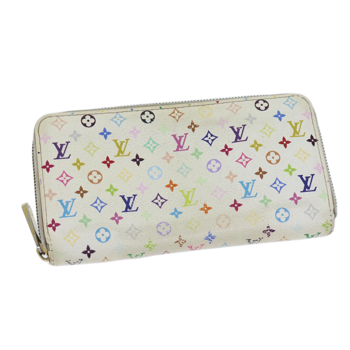 LOUIS VUITTON Monogram Multicolor Zippy Wallet White M60241 LV 71364