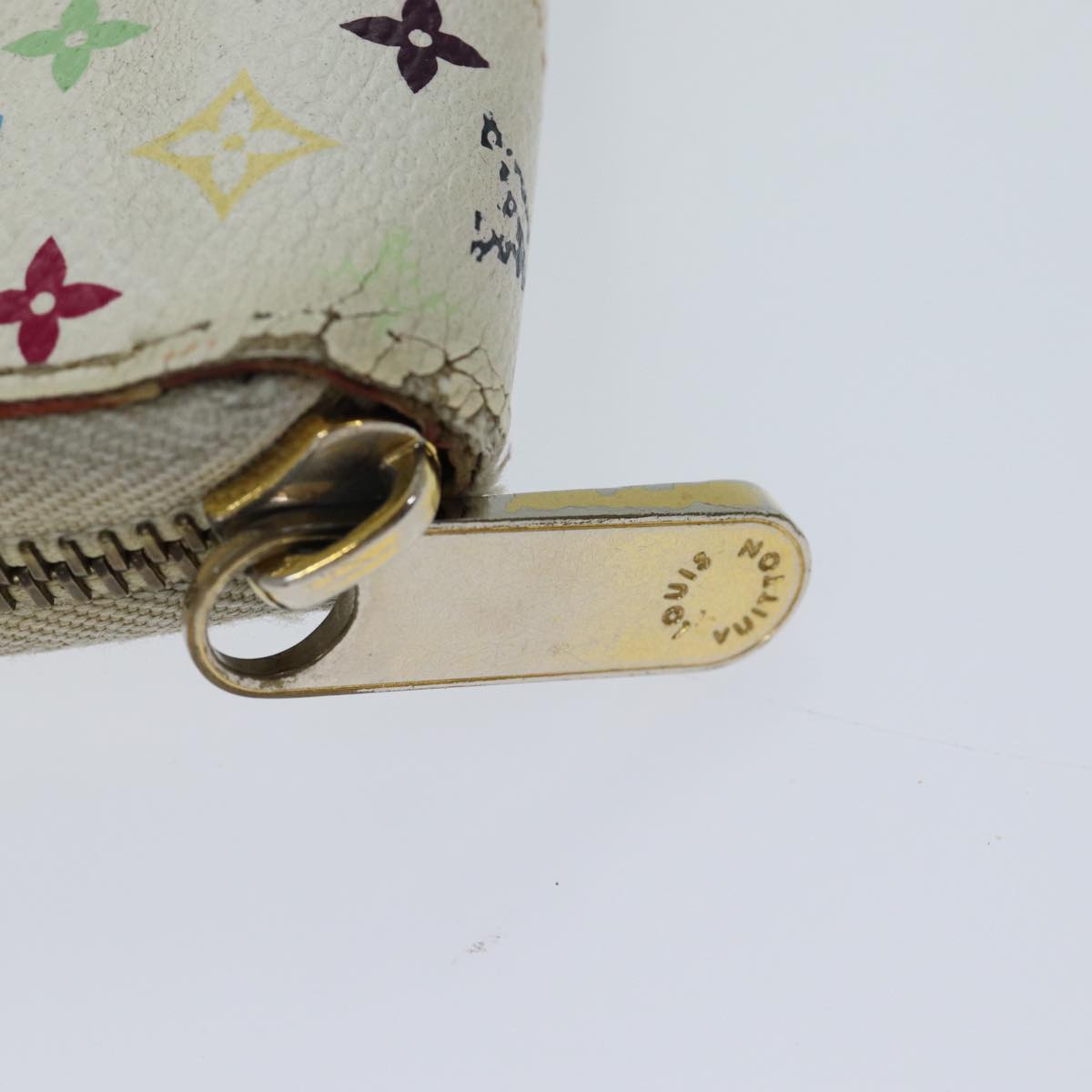 LOUIS VUITTON Monogram Multicolor Zippy Wallet White M60241 LV 71364