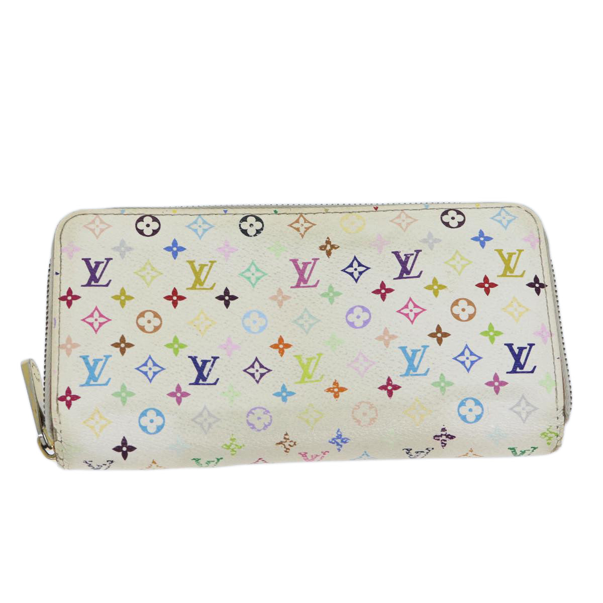 LOUIS VUITTON Monogram Multicolor Zippy Wallet White M60241 LV 71364