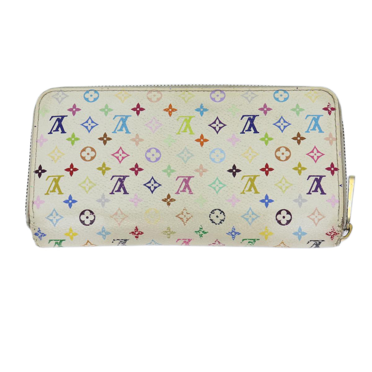 LOUIS VUITTON Monogram Multicolor Zippy Wallet White M60241 LV 71364