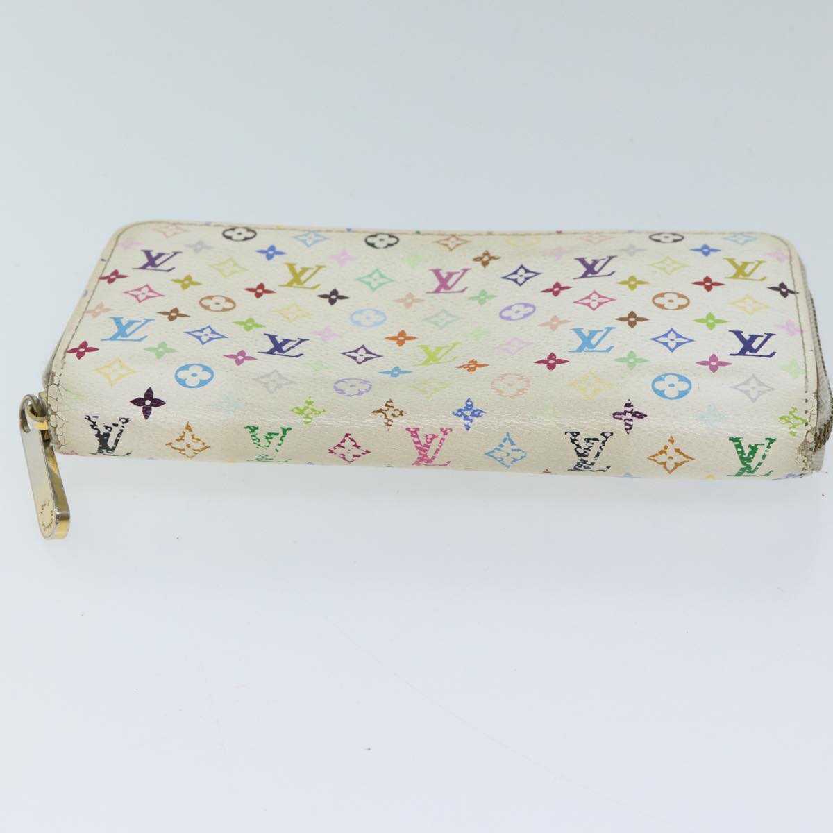 LOUIS VUITTON Monogram Multicolor Zippy Wallet White M60241 LV 71364