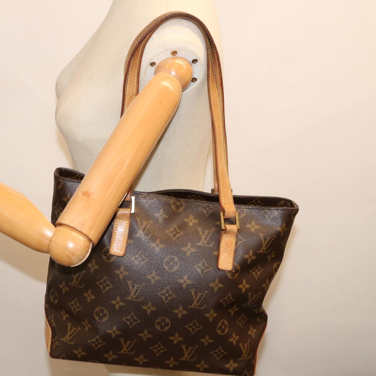 LOUIS VUITTON Monogram Cabas Piano Tote Bag M51148 LV 71387
