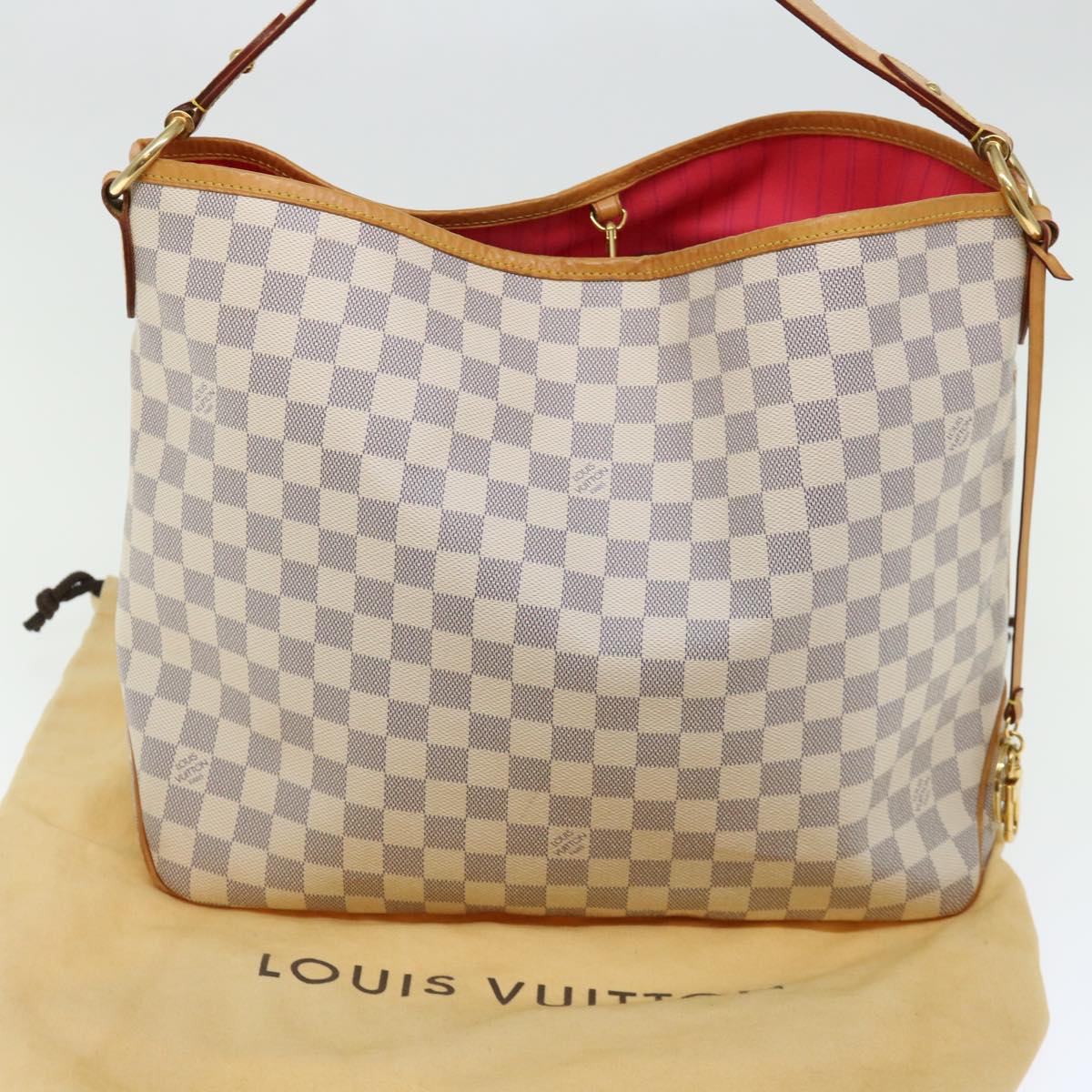 LOUIS VUITTON Damier Azur Delightful MM Shoulder Bag N41448 LV 71399