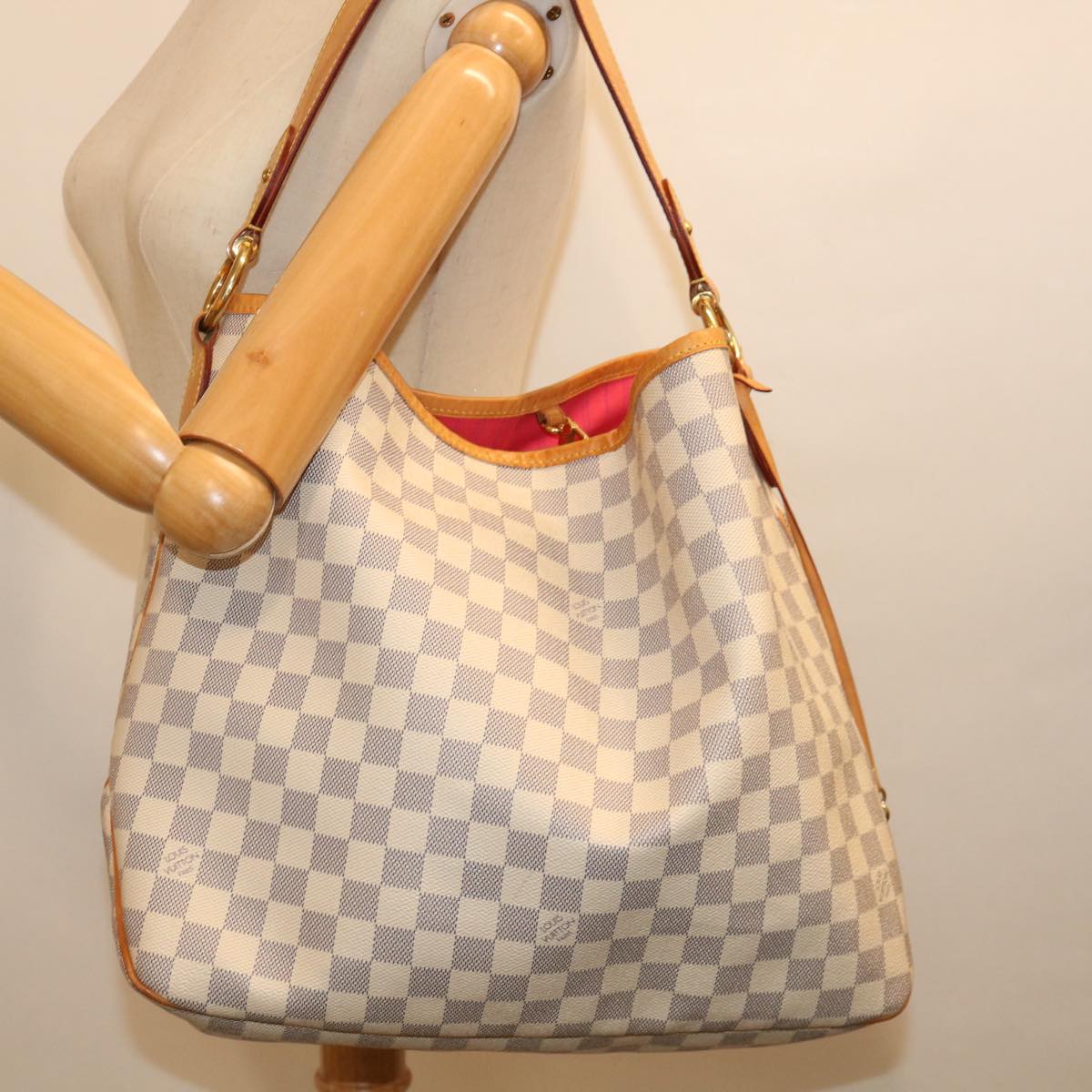 LOUIS VUITTON Damier Azur Delightful MM Shoulder Bag N41448 LV 71399