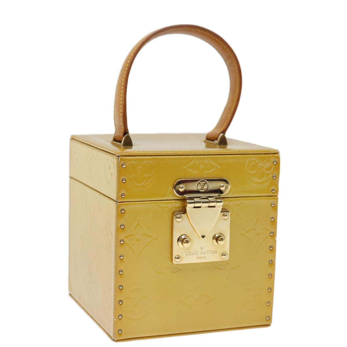 LOUIS VUITTON Monogram Vernis Bleecker Cosmetic Pouch Beige M91002 71437