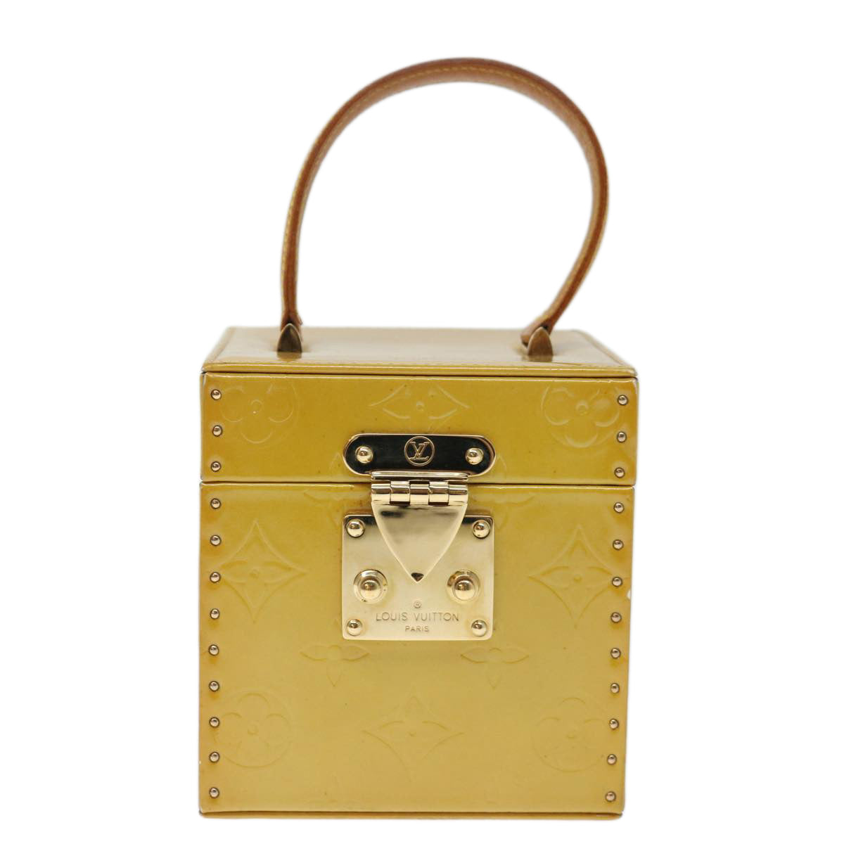 LOUIS VUITTON Monogram Vernis Bleecker Cosmetic Pouch Beige M91002 71437