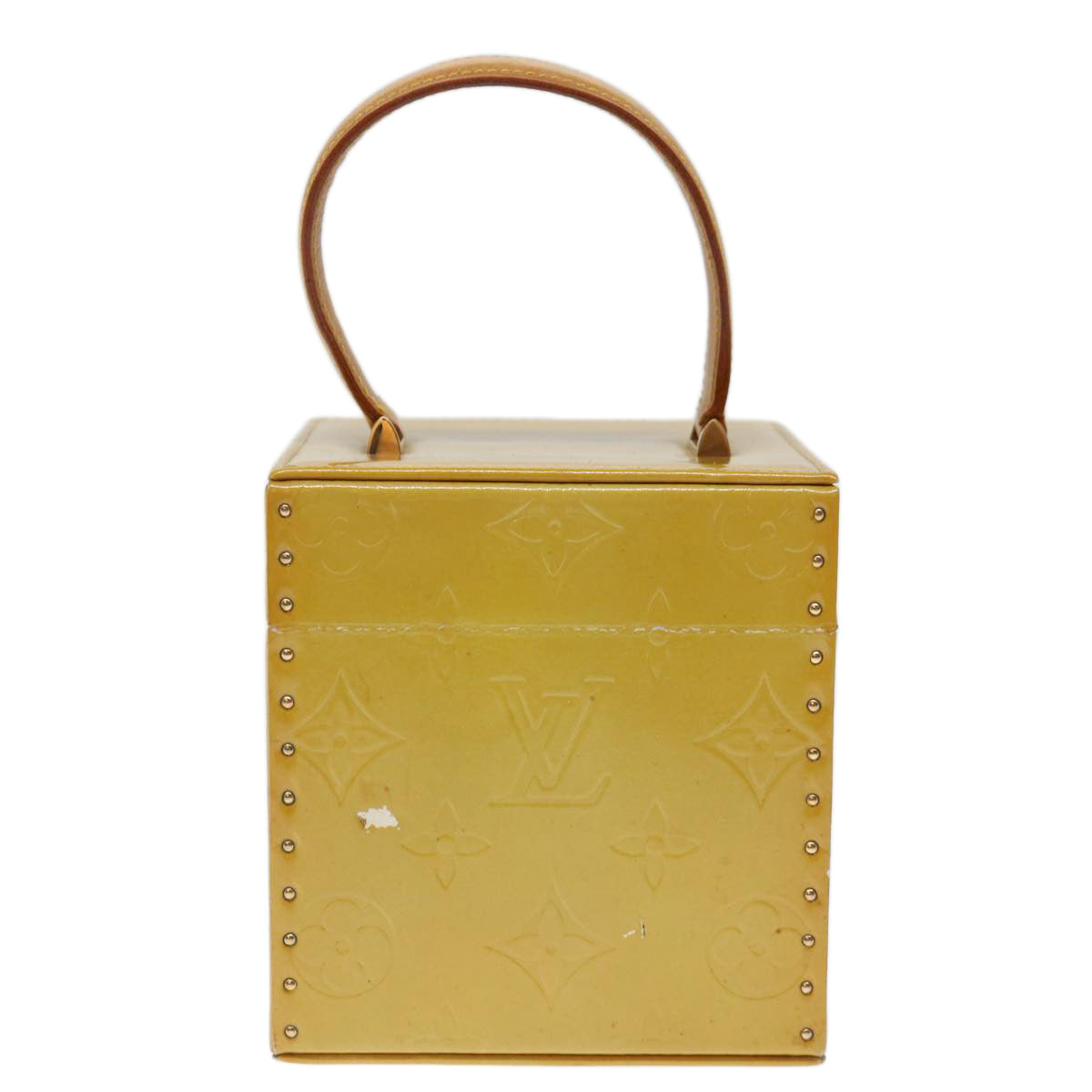 LOUIS VUITTON Monogram Vernis Bleecker Cosmetic Pouch Beige M91002 71437