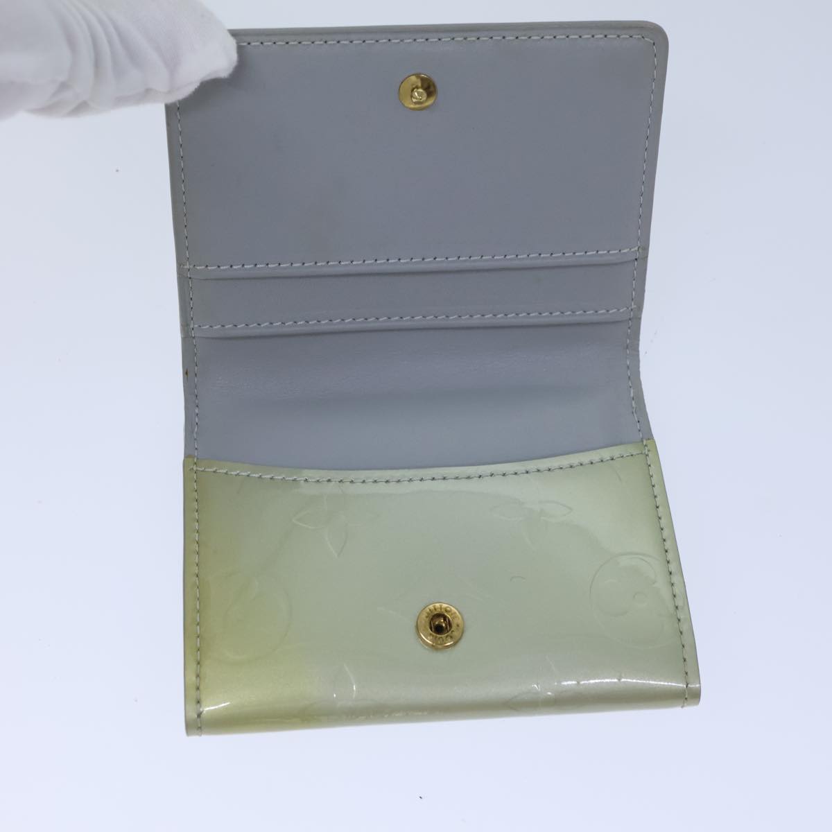 LOUIS VUITTON Monogram Vernis Ludlow Coin Purse Gris M91161 LV 71441