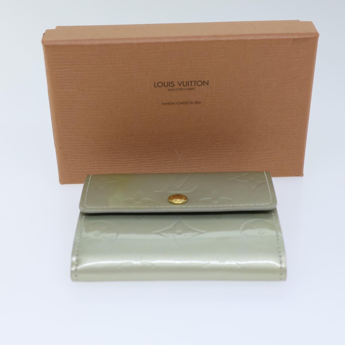 LOUIS VUITTON Monogram Vernis Ludlow Coin Purse Gris M91161 LV 71441