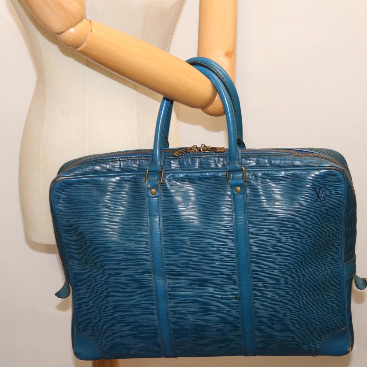 LOUIS VUITTON Epi Porte Documents Voyage Business Bag Blue M54475 LV 71443