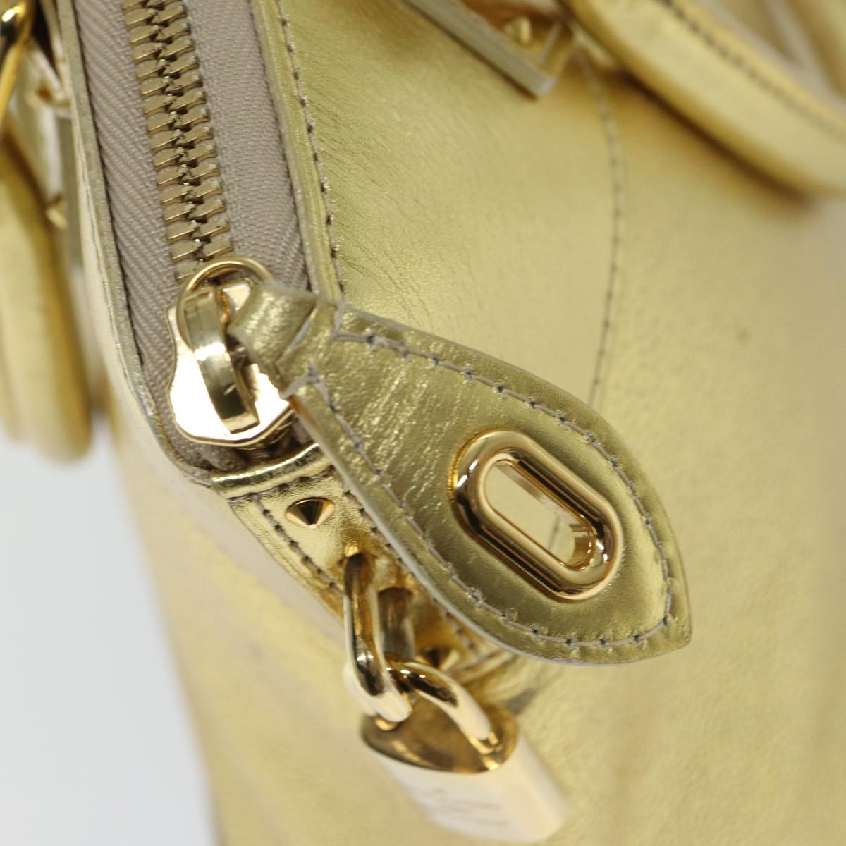 LOUIS VUITTON Suhari Lockit PM Hand Bag Leather Gold All M95433 LV 71447