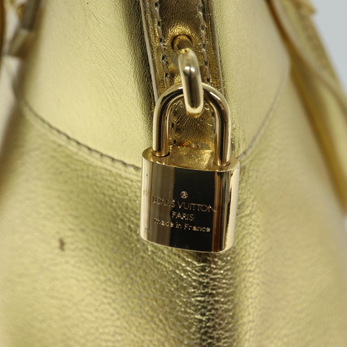 LOUIS VUITTON Suhari Lockit PM Hand Bag Leather Gold All M95433 LV 71447