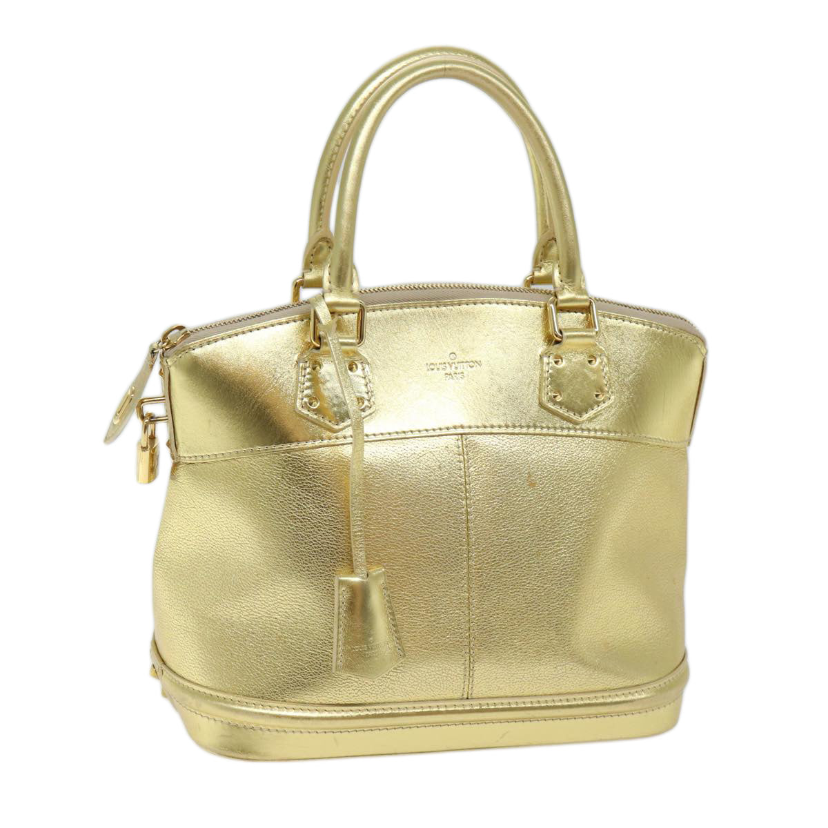 LOUIS VUITTON Suhari Lockit PM Hand Bag Leather Gold All M95433 LV 71447
