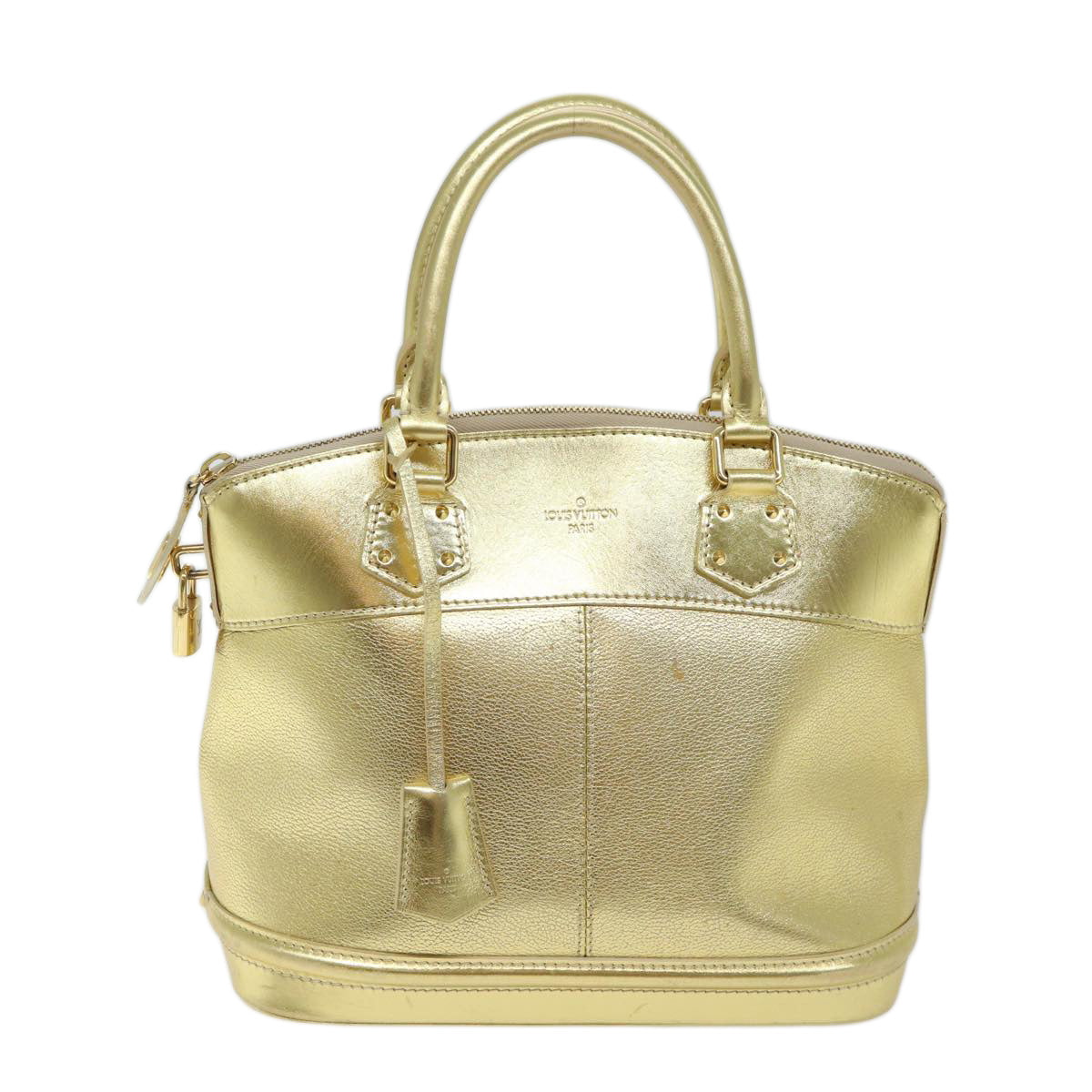 LOUIS VUITTON Suhari Lockit PM Hand Bag Leather Gold All M95433 LV 71447