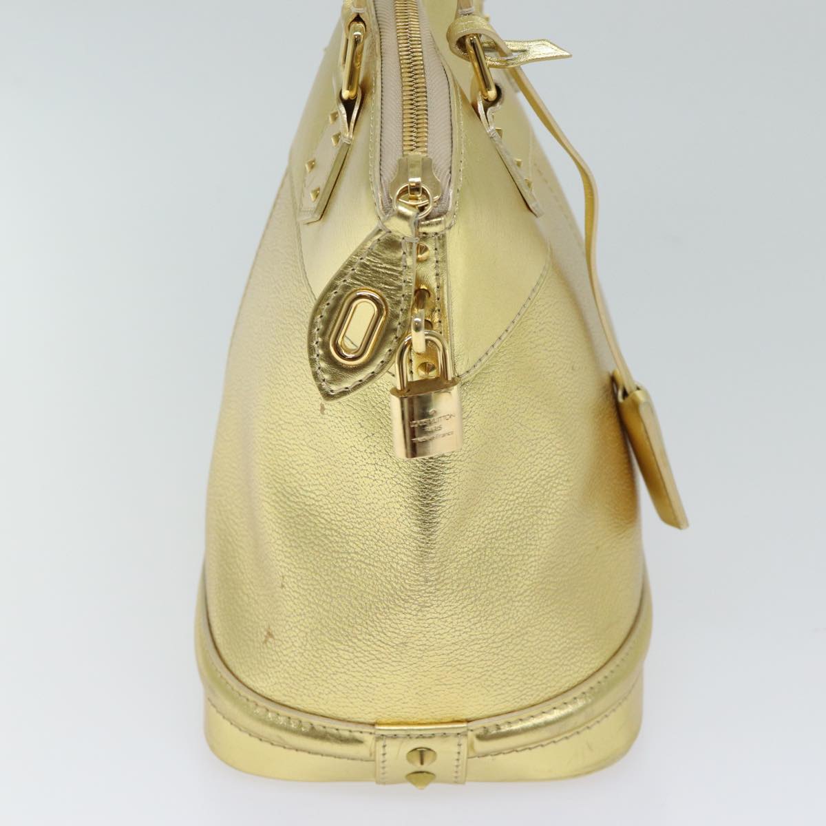 LOUIS VUITTON Suhari Lockit PM Hand Bag Leather Gold All M95433 LV 71447