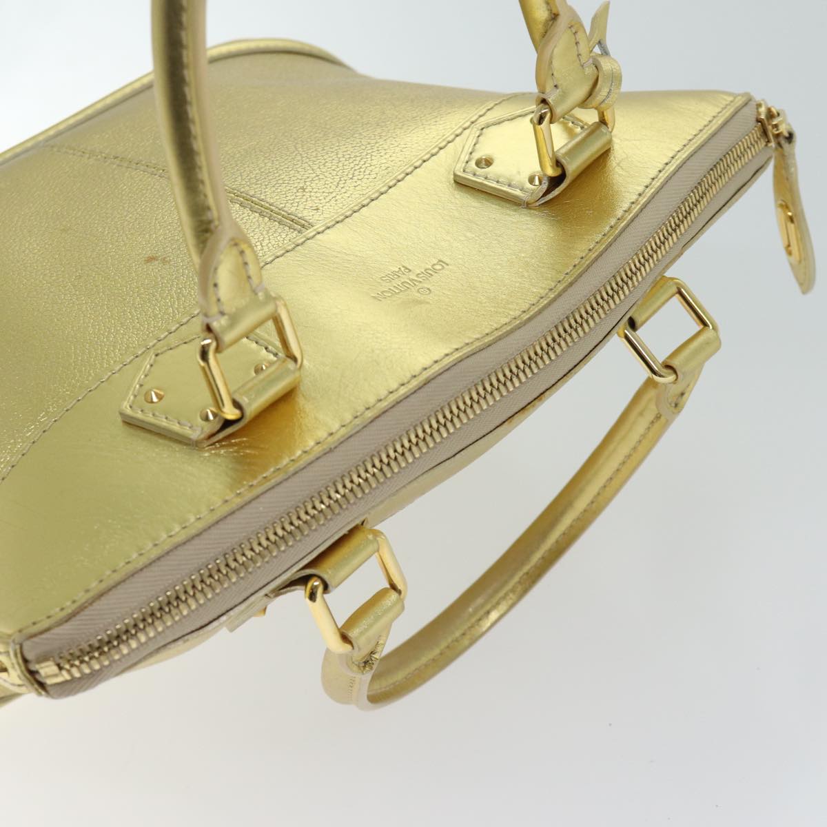 LOUIS VUITTON Suhari Lockit PM Hand Bag Leather Gold All M95433 LV 71447