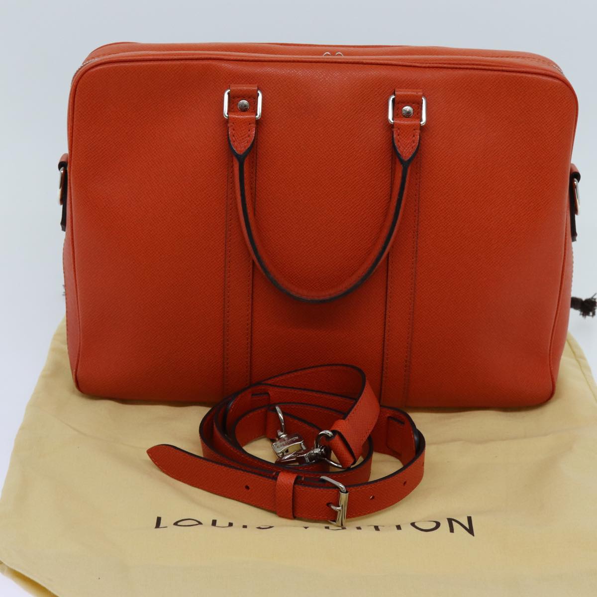 LOUIS VUITTON Taiga Porte Documents Voyage Business Bag Orange M30637 71448