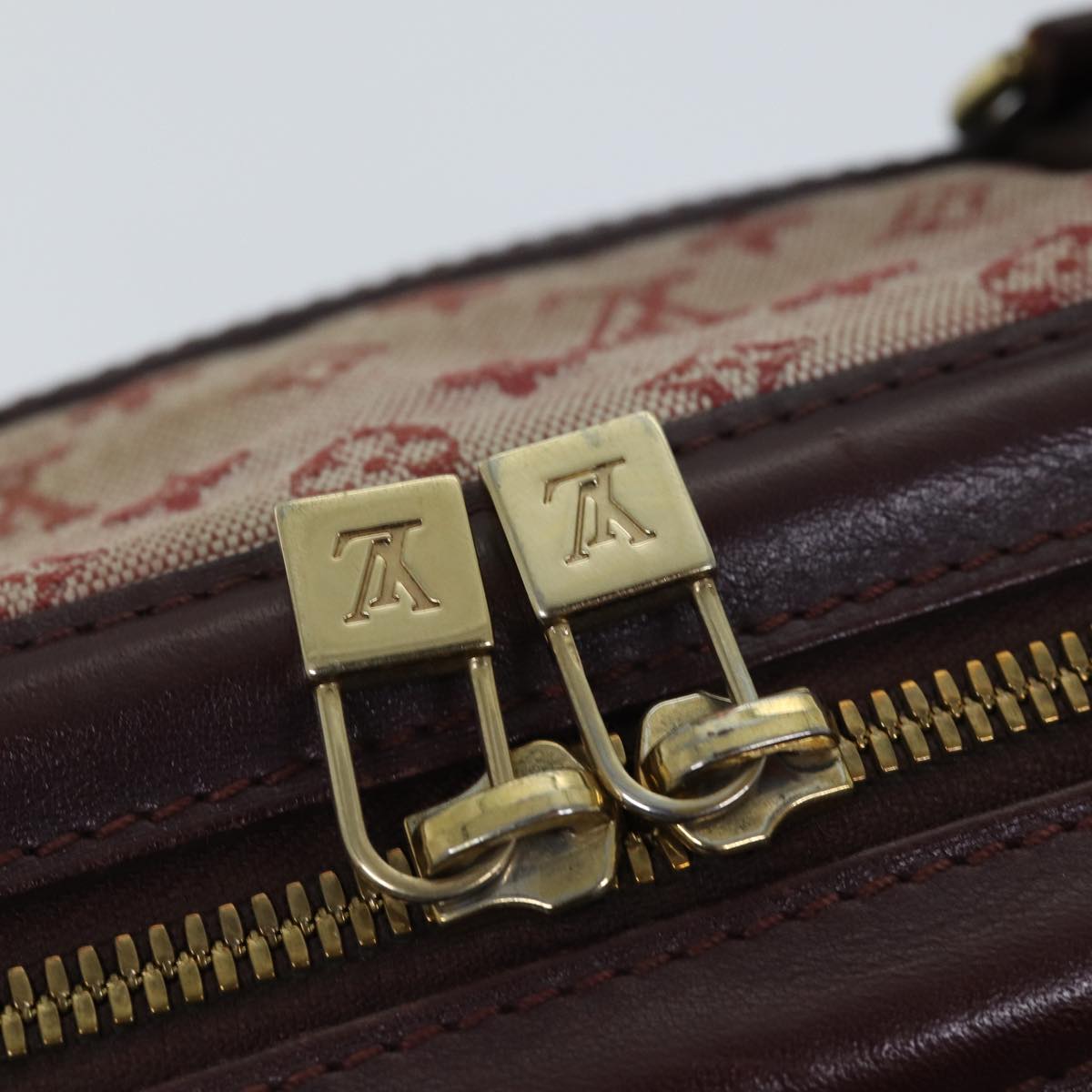 LOUIS VUITTON Monogram Mini Josephine PM Hand Bag Red M92216 LV 71462