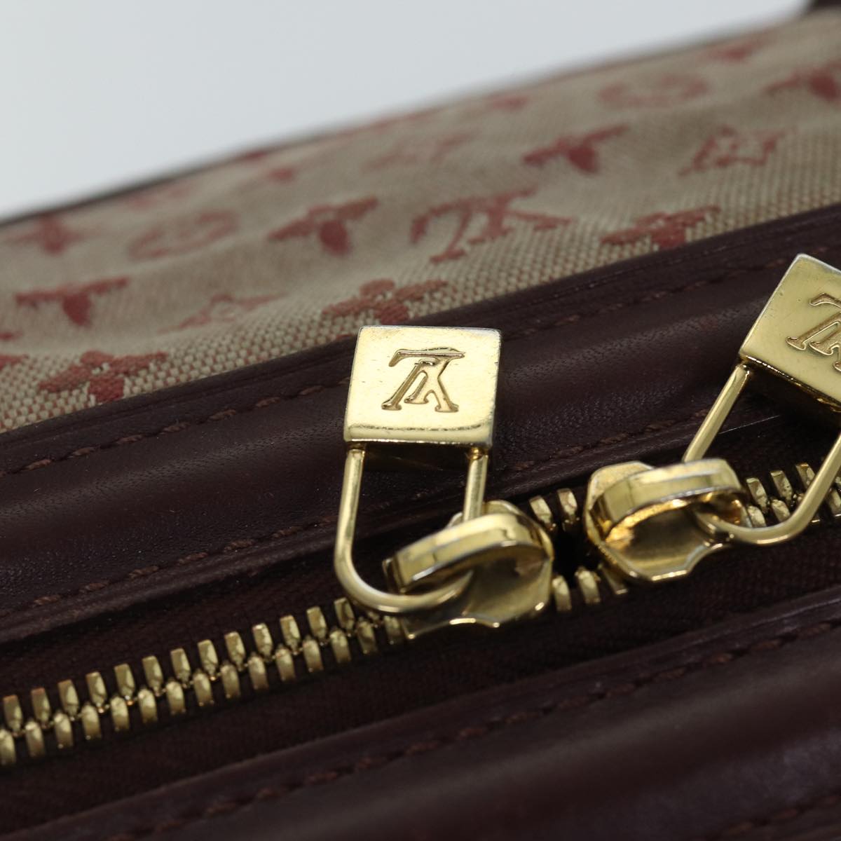 LOUIS VUITTON Monogram Mini Josephine GM Hand Bag Red M92311 LV 71463