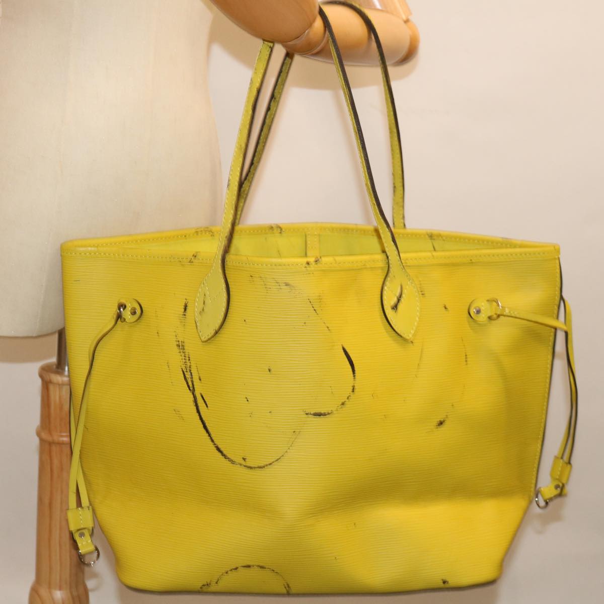 LOUIS VUITTON Epi Neverfull MM Tote Bag Yellow Pistachian M40956 LV 71486