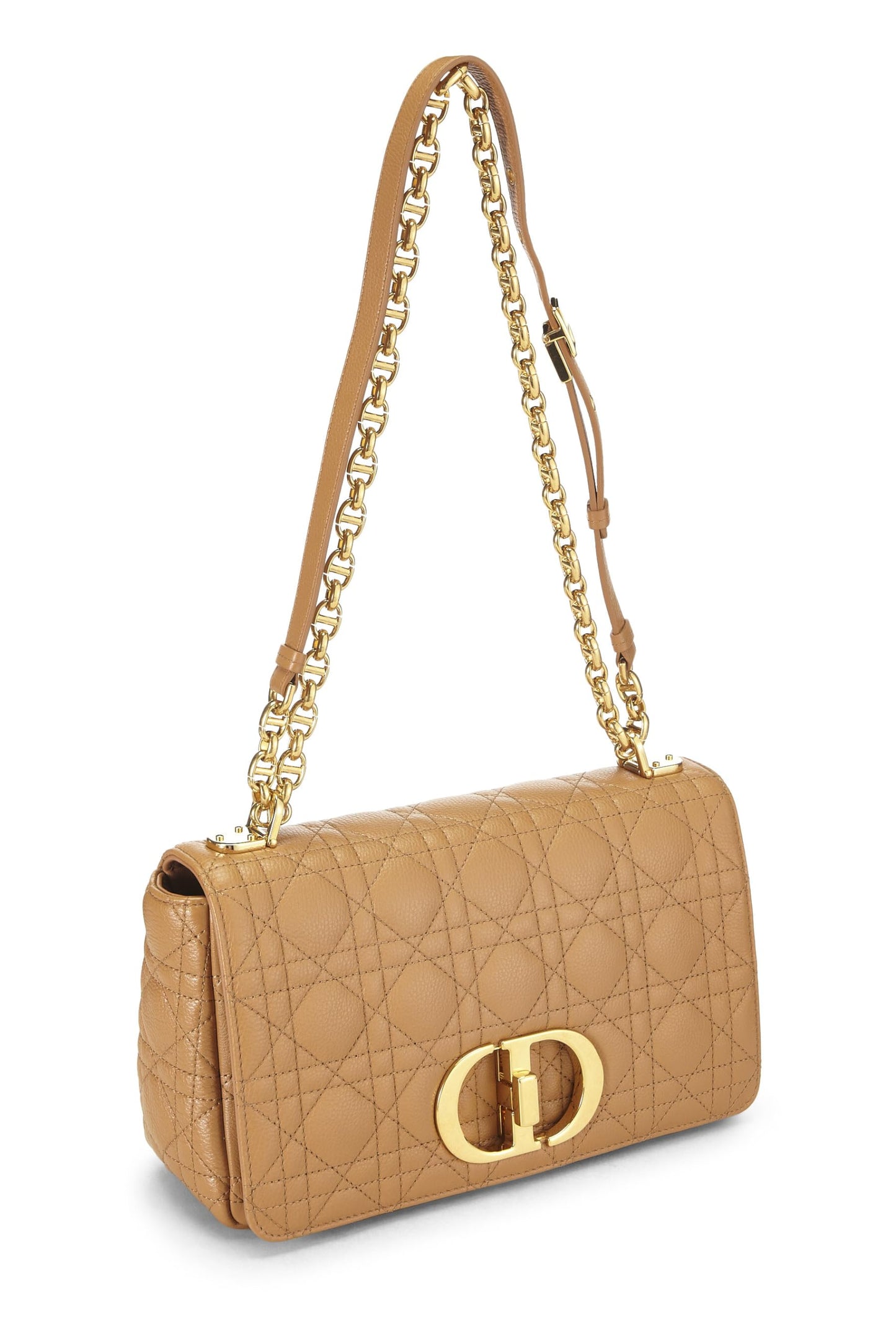 Dior,  Brown Cannage Calfskin Caro Bag Medium, Brown