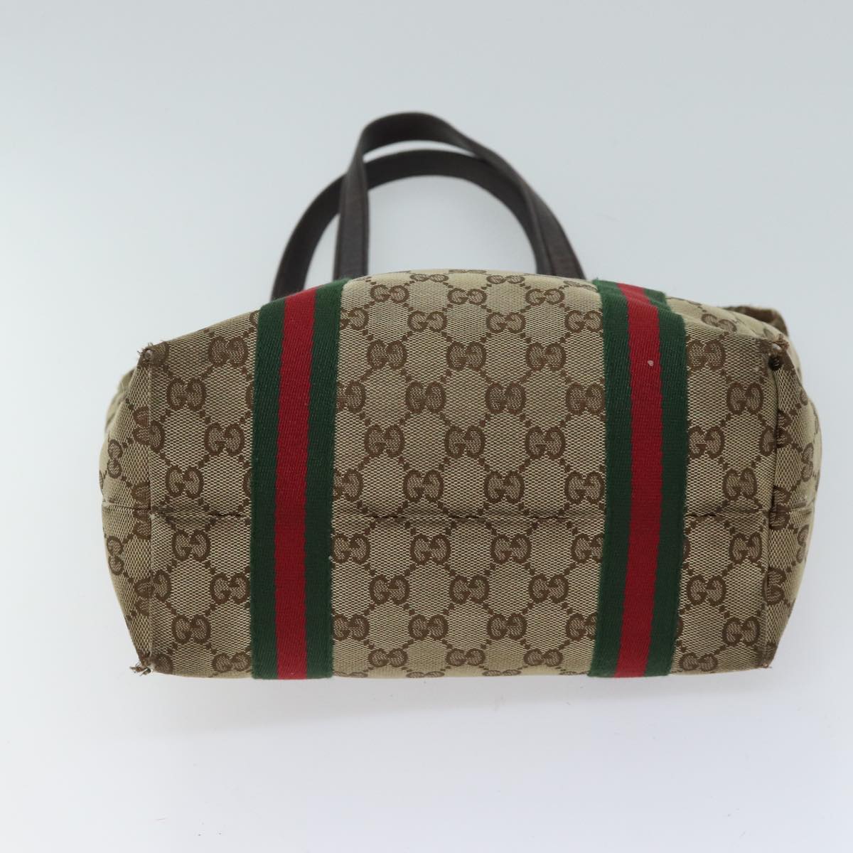 GUCCI GG Canvas Web Sherry Line Hand Bag Beige Red Green 162899 71515