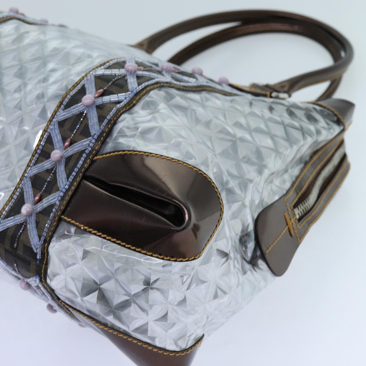 FENDI Hand Bag Vinyl Clear 71555